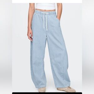 GAP Light Blue Striped Wide Leg Jeans